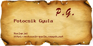 Potocsik Gyula névjegykártya